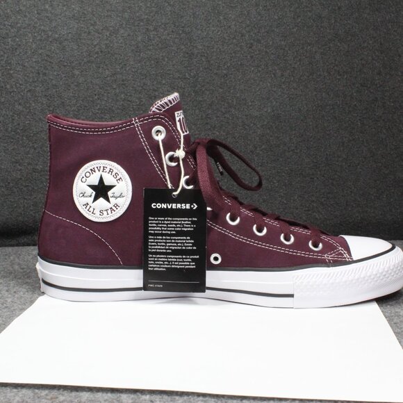 Converse CTAS Pro Hi Sneakers Canvas Deep Bordeaux Maroon Red, Mens Size 11.5 - Picture 7 of 13